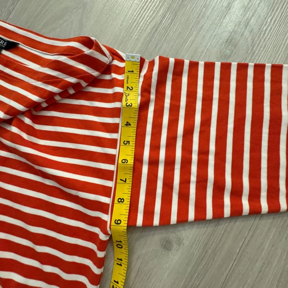 Lauren Ralph Lauren Top Women Orange White Boat Neck Nautical Long Sleeve XL NWT - Picture 9 of 16